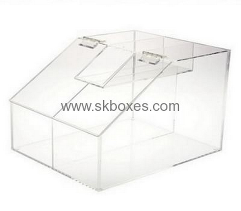 Acrylic box factory customized lucite display case acrylic box with hinged lid BDC-260