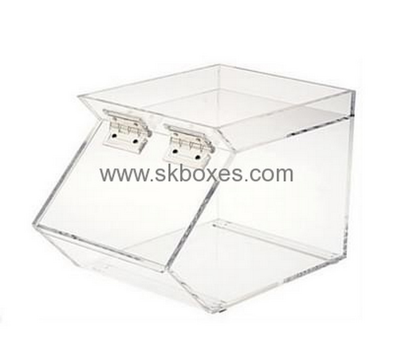 Box factory customized plastic acrylic storage box with hinged lid BDC-264