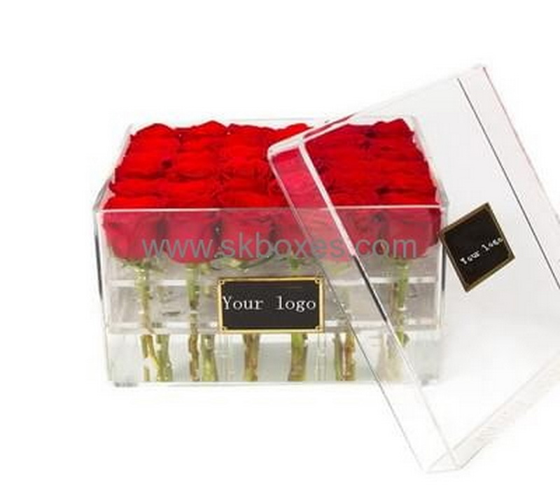 Acrylic box manufacturer customized acrylic flower box with lid BDC-293