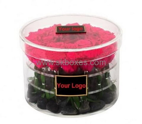 Acrylic box manufacturer customized acrylic round modern flower box BDC-302