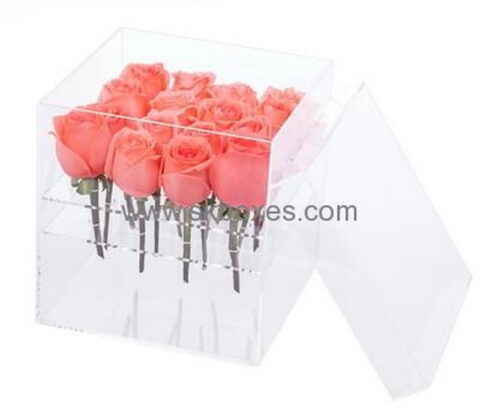 Acrylic box manufacturer customized square rose flower box BDC-399