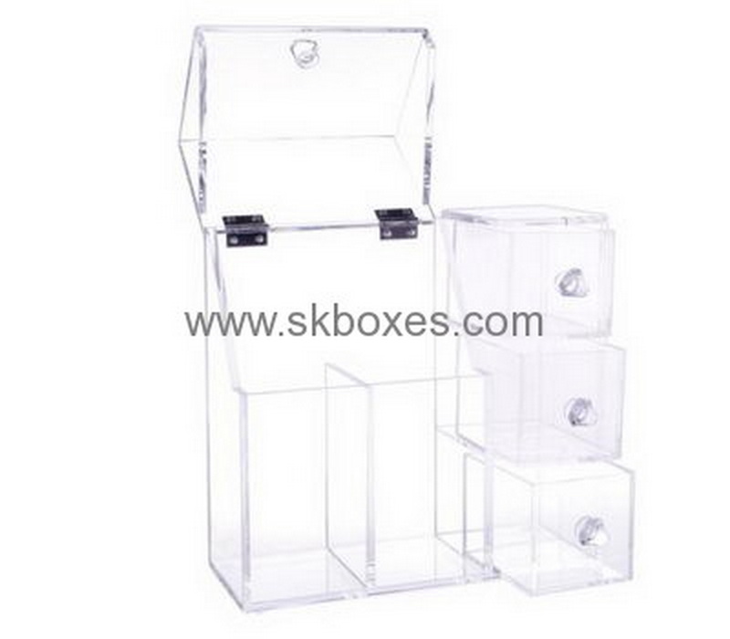 Acrylic box manufacturer customized acrylic makeup drawer boxes BDC-448