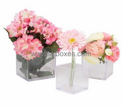 Display box manufacturer customized square acrylic flower vase BDC-550