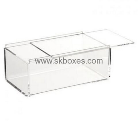 Acrylic box manufacturer custom acrylic storage box with sliding lid BDC-608