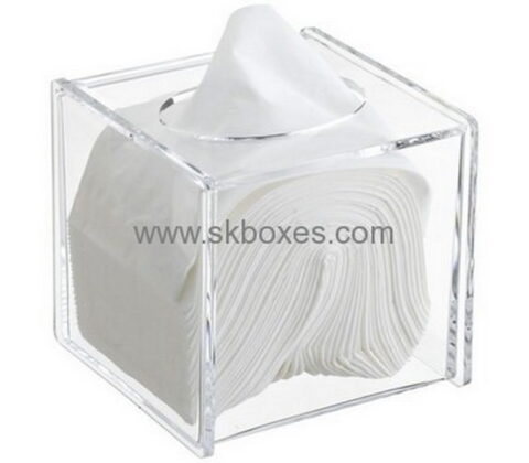 Clear acrylic supplier custom perspex cube tissue box BDC-923