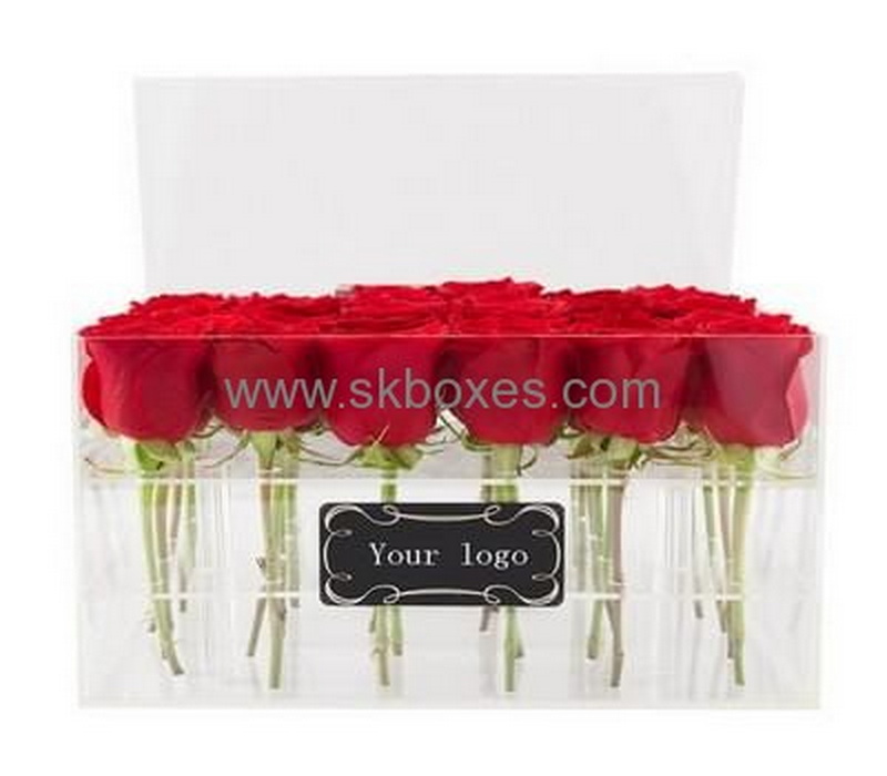 Clear acrylic supplier custom perspex flower case BDC-967