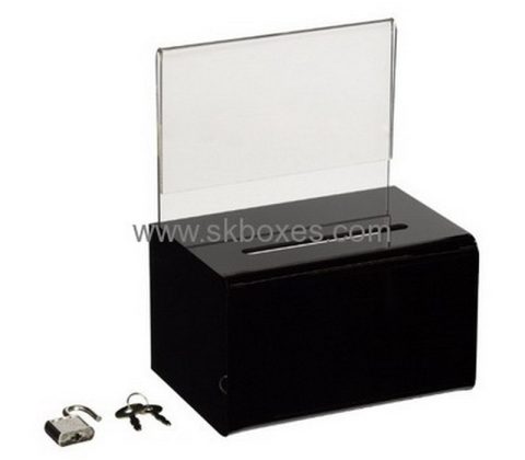 Custom and wholesale acrylic small black ballot box BBS-214