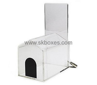 Customized clear acrylic donation boxes with locks BBS-296