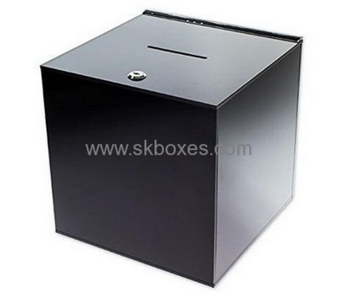 Customized black acrylic locking ballot box BBS-309