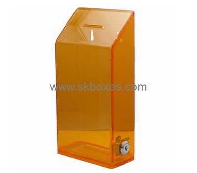 Customized clear orange acrylic voting ballot box BBS-318