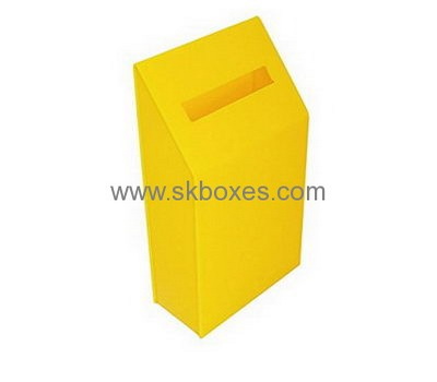 Customized yellow acrylic election ballot box BBS-319