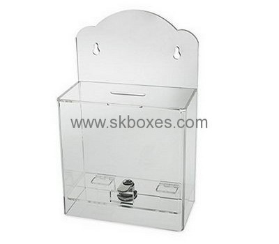 Customized transparent acrylic lockable ballot box BBS-333