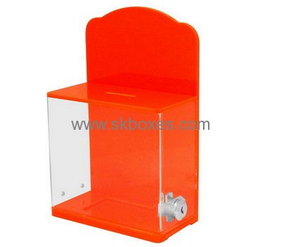 Customized red plastic donation box BBS-336