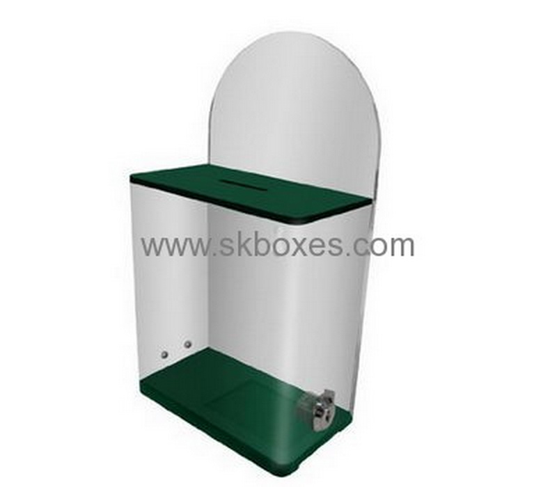 Customized acrylic clear donation box with lock BBS-338