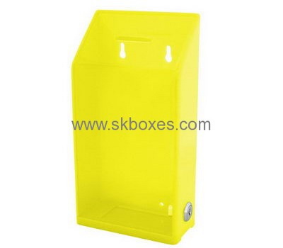 Bespoke yellow lucite locking donation box BBS-348