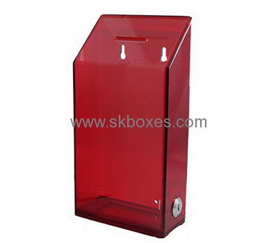 Bespoke red lucite locked donation box BBS-349