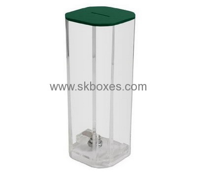 Bespoke transparent plastic donation boxes with lock BBS-352