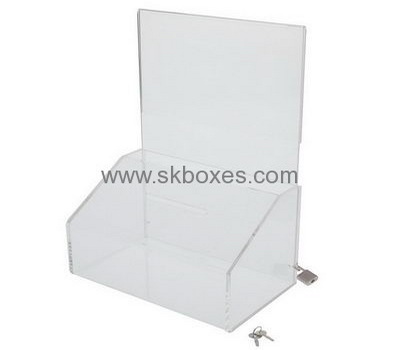 Bespoke transparent plastic donation boxes BBS-361