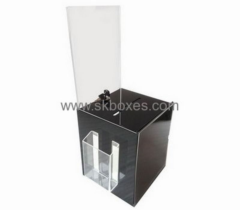 Bespoke black perspex donation box BBS-365