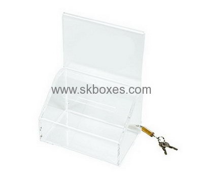 Bespoke transparent lucite locking donation boxes BBS-367