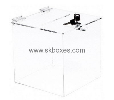 Bespoke clear acrylic large donation box BBS-388