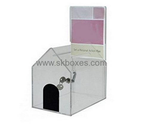 Bespoke clear acrylic charity boxes BBS-420