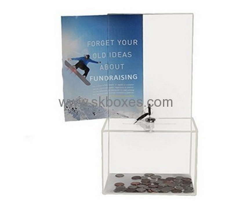 Bespoke clear plastic charity collection boxes BBS-426