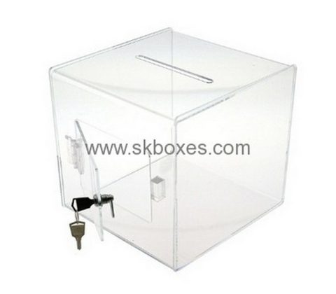 Bespoke clear acrylic collection boxes BBS-435