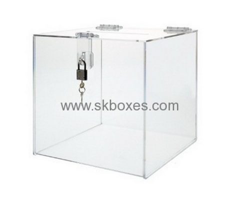 Bespoke acrylic suggestion box with lock BBS-439