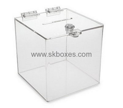 Bespoke clear acrylic charity box BBS-442