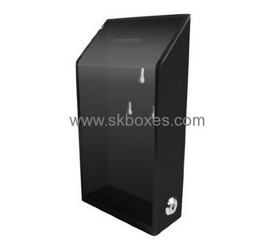 Bespoke black acrylic wall donation box BBS-478