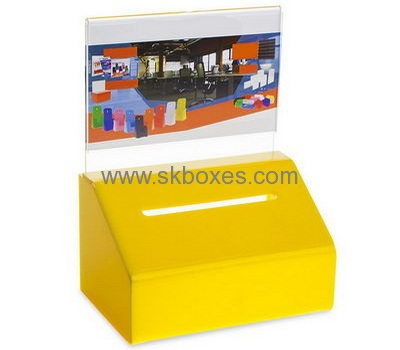 Bespoke yellow acrylic cheap donation boxes BBS-501