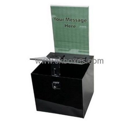 Bespoke acrylic black donation box BBS-515