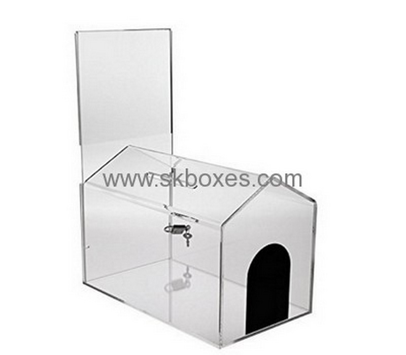 Bespoke lucite dog house donation box BBS-568