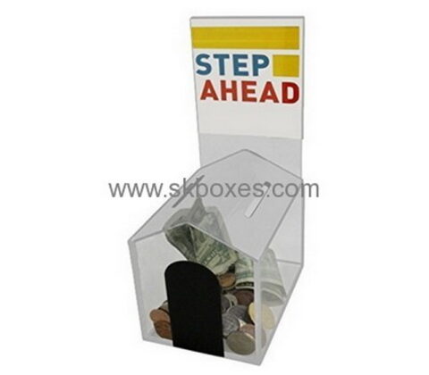 Bespoke clear donation box BDB-094