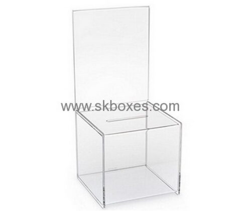 Bespoke acrylic clear donation box BDB-096