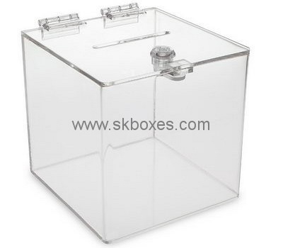 Customized clear acrylic donation box BDB-111