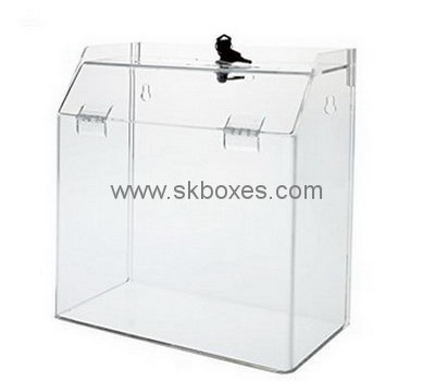 Customize acrylic donation box with lock BDB-112