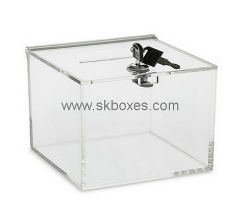 Bespoke clear acrylic donation box BDB-114