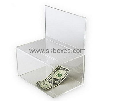 Customize acrylic donation boxes with locks BDB-125