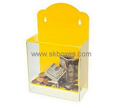 Customize acrylic wall mounted donation box BDB-176