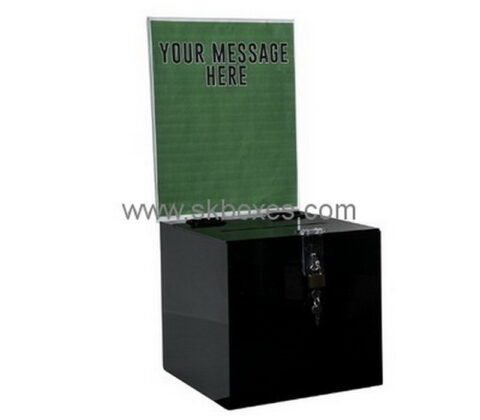 Customize black coin donation box BDB-195