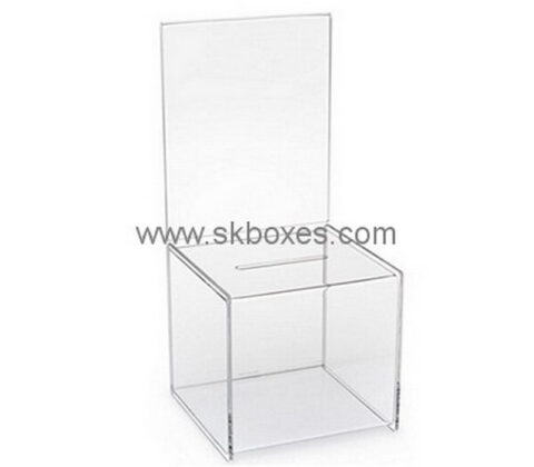 Customize clear acrylic box for charity BDB-204