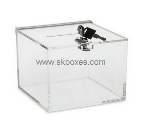 Customize acrylic charity coin box BDB-222