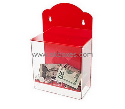 Customize acrylic wall mounted collection box BDB-258