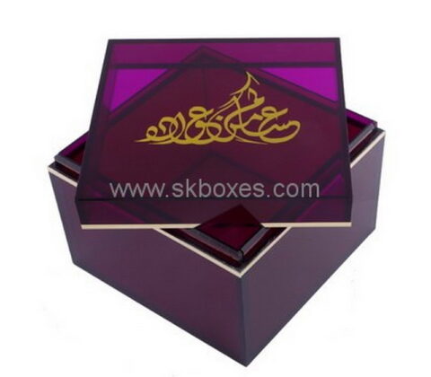 Customize acrylic 12x12 box with lid BDC-1074