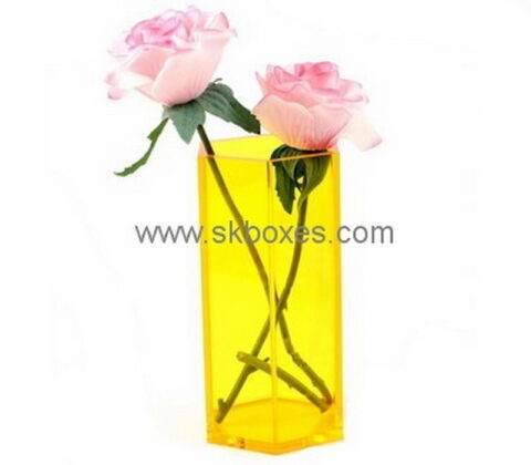 Customize acrylic yellow vase BDC-1165