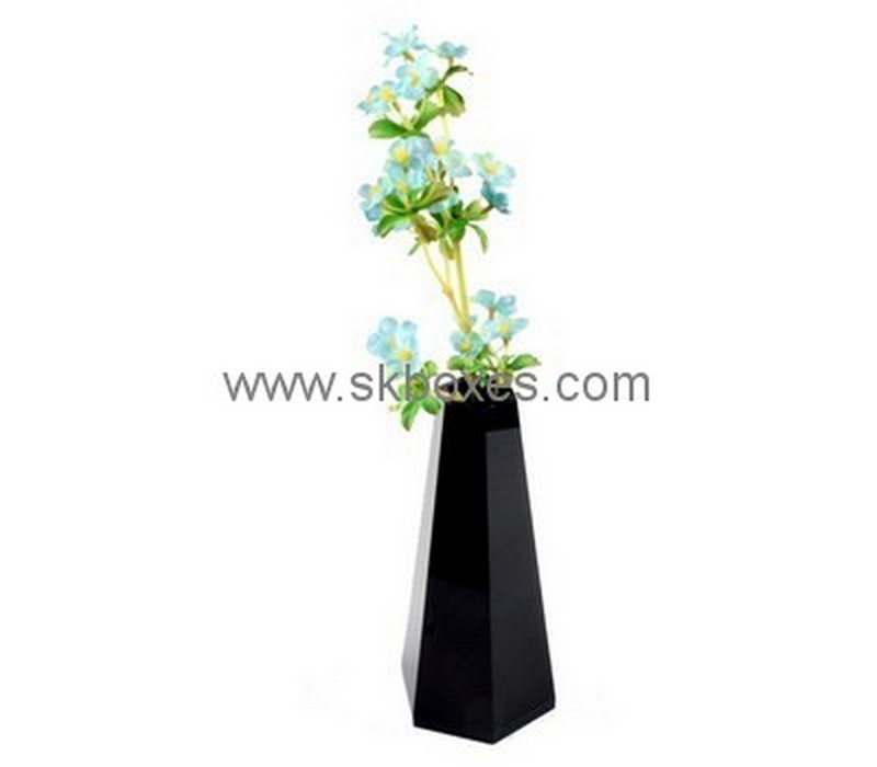 Customize acrylic black vase BDC-1409