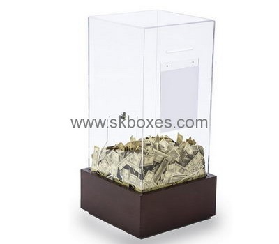 Custom acrylic lockable donation box donation boxes cheap large donation box BDB-025