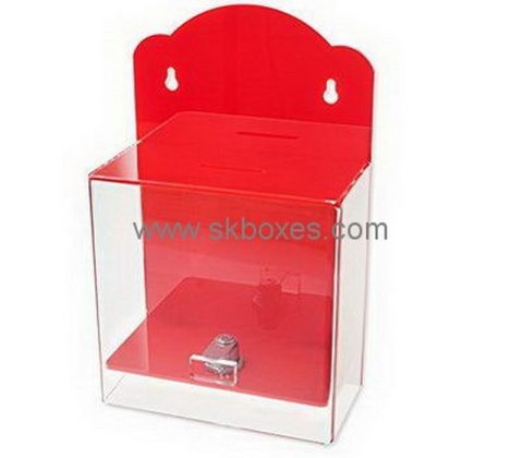 Wall mounted acrylic ballot box with lock BBS-706